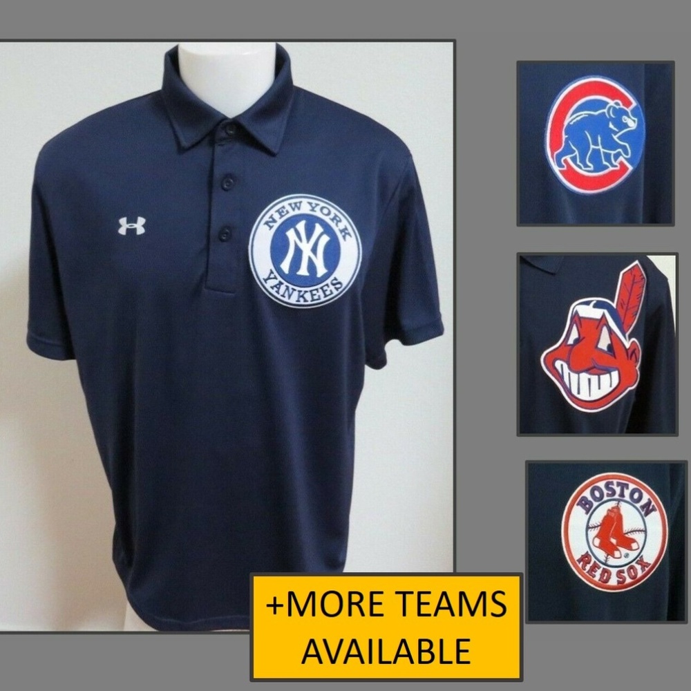 L-XL Navy Blue Performance Men's db #77V Polo Shirt